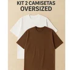 Kit 2 Camiseta Oversized Básica Streetwear Masculina