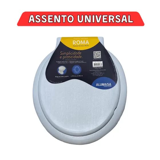 Assento Sanitário Roma Tampa Oval Universal Cinza Loft Deca Incepa Logasa Celite  Lorenzetti Alumasa