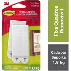 Fixa Quadros Adesivo Command Grande ATE 1,8KG 2 Unidades 3M