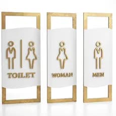 Placa de Sinalização de Banheiro  Premium Vintage Men Woman Unisex