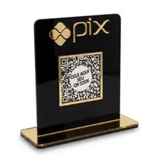 Placa Qr Code Display Pix Em Acrílico Moderno E Profissional De Balcão Loja Escritório