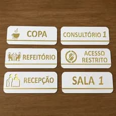 Kit Placas de Sinalização de Porta Personalizadas em 100% Acrílico