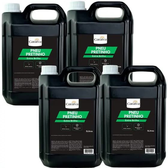 Kit 4 Pneu Pretinho Ideal para Lava Rápido e Estética Brilho Molhado Automotivo Longa Duração e Alto Brilho