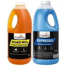 Kit limpeza automotiva shampoo road mol limpeza pesada + Shampoo neutro lavagem carro concentrado 2L