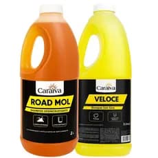 KIT LIMPEZA AUTOMOTIVA SHAMPOO ROAD MOL LIMPEZA PESADA + SHAMPOO COM CERA NEUTRO CONCENTRADO LIMPA E ENCERA O CARRO 2L