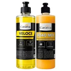KIT LAVAGEM AUTOMOTIVA SHAMPOO COM CERA NEUTRO + SHAMPOO ROAD MOL LIMPEZA PRÉ LAVAGEM REMOVE TERRA BARRO
