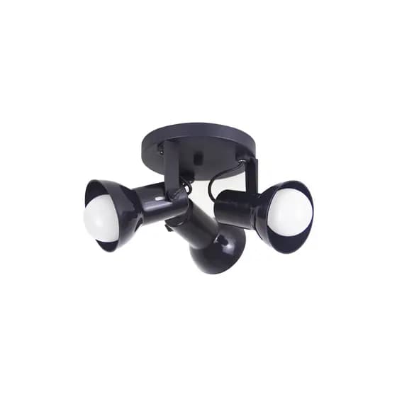 Luminaria de Teto Spot de Sobrepor Triplo 3 Lampadas para Iluminação Preto