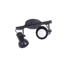Luminaria de Teto Spot Trilho duplo 2 Sobrepor Direcionável E-27 Preto