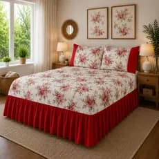 COLCHA COBRE LEITO CASAL OXFORD ESTAMAPADA COM BARRA LISA
