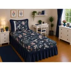 JOGO DE CAMA COBRE LEITO COLCHA SOLTEIRO OXFORD COM BARRA