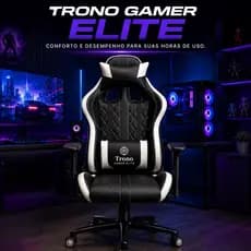 Cadeira Gamer Ergonômica "Trono Gamer "Elite Reclinável com Ajuste de Altura Preta  conforto Premium
