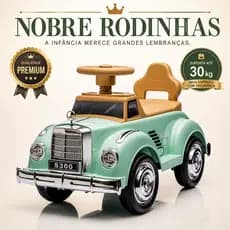 Carrinho Elétrico Infantil Retrô Nobre Rodinhas Verde Até 30kg C/carregador Bivolt carro de passeio