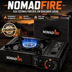 Fogareiro Portátil a Gás NomadFire com Acendimento Automático e Maleta para Camping, Pesca e Viagens
