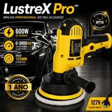 LustreX Pro™ Politriz Lixadeira Automotiva Profissional 600W 127V Disco 125 m m  Velocidade Variável