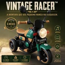 Moto Elétrica Infantil Retrô VINTAGE RACER6V Com Música Sons e Histórias Até 30kg veiculo eletrônico