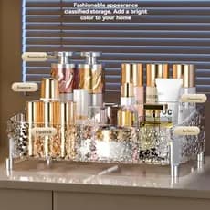 Porta Maquiagem Organizador Multiuso De Acrílico Transparente Batom Cosméticos Make 5 Divisórias