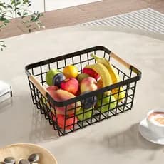 Cesto De Metal Fruteira Organizador Decorativo Resistente