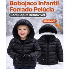 Bobojaco Infantil de Pelúcia com Capuz Removível de 8 a 16 Anos – Casaco Quentinho Infantil SK 03
