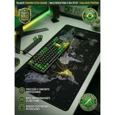 Mousepad MAPA COPA DO MUNDO BRASIL 90x40cm Extra Grande Aportex Antiderrapante