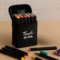 Conjunto Canetas Marcador Canetinha Ponta Dupla 24 Cores Kit