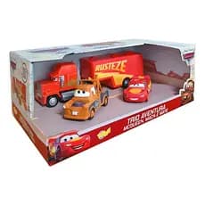 Kit 3 Trio Aventura Carros Disney McQueen Roda Livre Fricção
