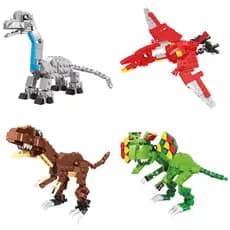 Blocos de Montar Dinossauro 2 Em 1 Brinquedo Jurássico Dino