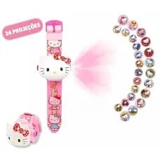 Relógio Projetor Hello Kitty Digital Acessório Infantil