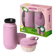 Conjunto Garrafa Térmica 250ml e Pote de Leite em Pó
