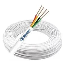 Caixa Com 1 Rolo 100m Cabo De Alarme 4 Vias 2 Par Liga Cobre