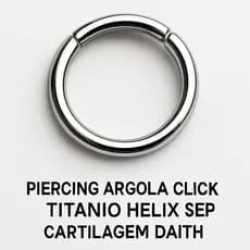 Piercing Argola Click Titânio Helix Septo Cartilagem Daith Unissex Antialérgico Hipoalergênico Joia Premium