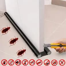Protetor Rolinho Rolo Veda Porta Ajustável 80cm 90cm Impermeável Cor Preto Liso