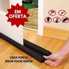 Protetor Rolinho Veda Porta Sem Costura Contra Insetos 80 90 100cm Preto Marrom Cinza