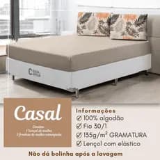 Jogo Cama Lençol Com Elástico Solteiro Casal Queen King 100% Algodão Fronha