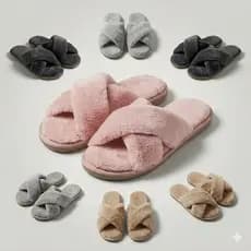 Pantufa Feminina Masculina Unissex Trançado Peluciado Antiderrapante Chinelo Pantufas