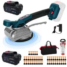 Kit maquina de Assentar Piso Elétrica Recarregável Com 2 Baterias + 50 Niveladores Espaçador Reutilizável Pisos