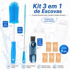 Kit Conjunto De 3 PeçAs De Escova Multifuncional Para Copos, Escova De Limpeza Para Copos E Escova De Canudo