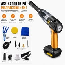 Kit 4 Em 1 Bomba De Ar Para Pneus PortáTil Compressor De Ar Multifuncional Com Fio Spirador de pó para carro
