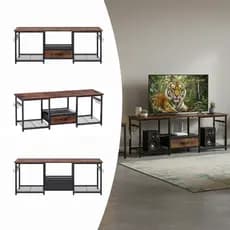 Rack Para TV Com Gavetas Marrom Rack Aparador Bancada Para TV até 55 Polegadas 1.2m, Funcional e Compacto p/ Sala e Quar