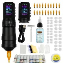 MITU Máquina de caneta de tatuagem Conjunto com tela LCD  2 peças Bateria Recarregável Kit de Máquina de Tatuagem
