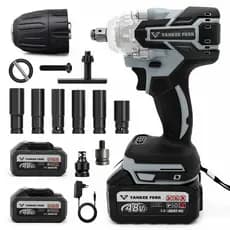 3 Em 1 Chave de Impacto 700 N·m de alto torque Profissional Elétrica sem fio com 2 Baterias 48V Motor Brushless