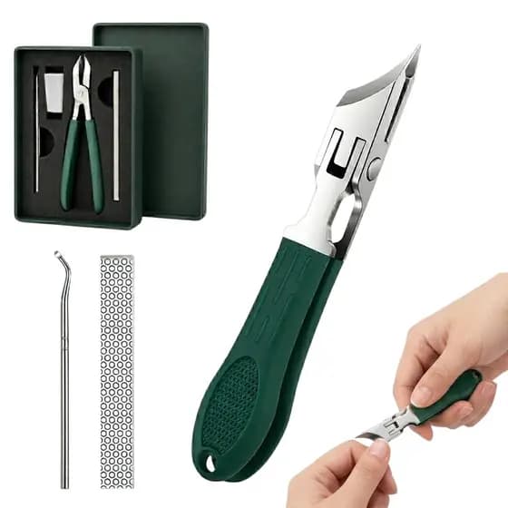 3 Peças Cortador Unhas Bico de Águia 25° Super Inclinado Anti-Respingos Aço Inoxidável para Unhas Grossas e Cutículas