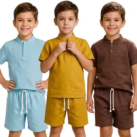 Conjunto Infantil Mauricinho linho de menino 2 a 8 anos Conjunto infantil menino Roupa infantil