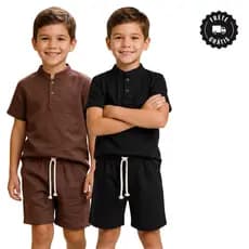 Conjunto Infantil Mauricinho linho de menino 2 a 8 anos Conjunto infantil menino Roupa infantil  Cós de Elástico