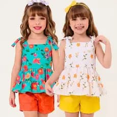 Conjunto Infantil menina 2 4 6 8 10 12 14 anos Roupa Infantil menina Acabamento premium