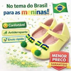 Sapatilha Menina Copa do Mundo Estilosa Tendência Confortável