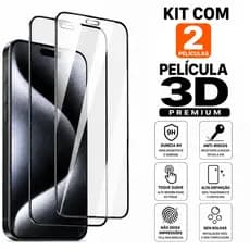 Kit 2 Películas 3D Premium Vidro Temperado para iPhone 17 16 15 14 13 12 11 XR XS X 8 7 Pro Max