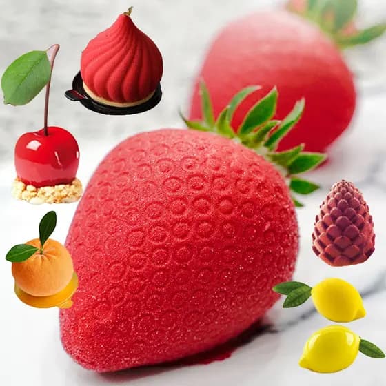 Maçã Morango Pêra Limão Manga Laranja Banana Frutas Molde De Bolo De Silicone Sobremesa Bakeware Pastelaria Moldes De Co