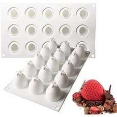 Molde de Silicone 3D para morango, mousse, bolo, frutas francesas, sobremesa, Chocolate, bolo, decoração, molde de mouss