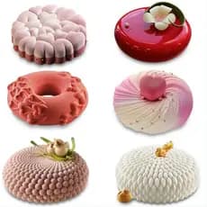 Molde redondo de bolo de Silicone para Mousse de rosquinha de guirlanda de amor San Anna Molde de bolo de flor