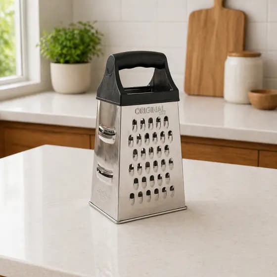 Ralador 4 Faces 21cm Aço Inox Resistente Utensílio de Cozinha para Queijo Legumes e Verduras